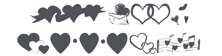 KR Hearts Along Font
