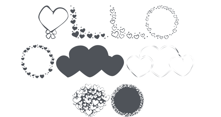 KR Hearts Galore Font