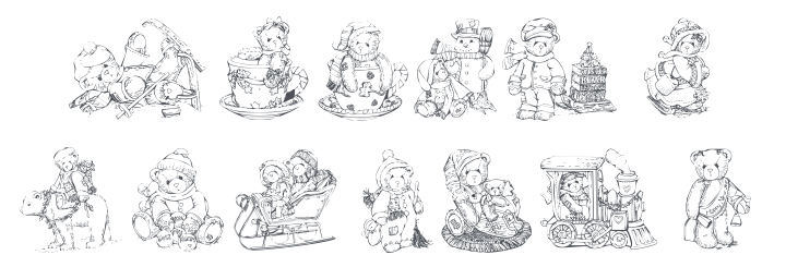 KR Holiday Teddies Three Font