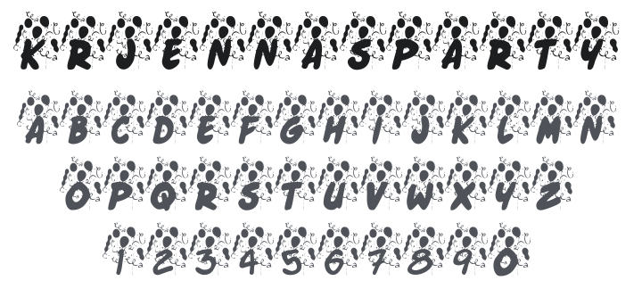KR Jenna's Party Font