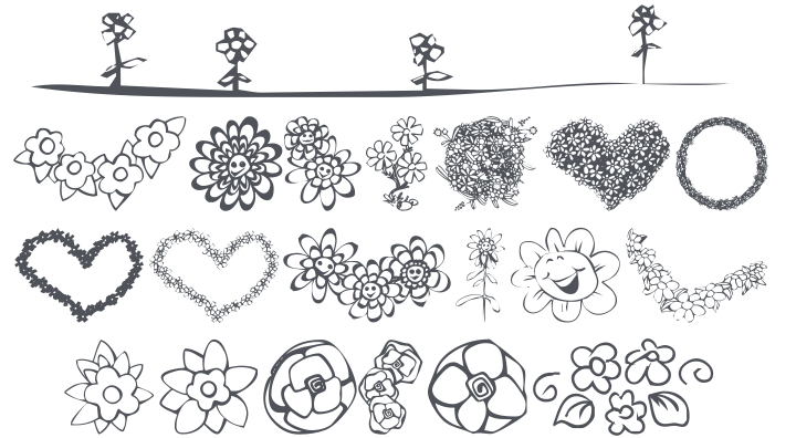 KR Just The Flowers Font