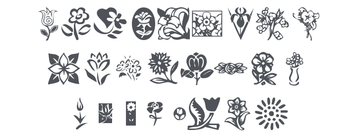 KR Kat's Flowers Font