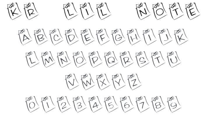 KR Lil Note Font