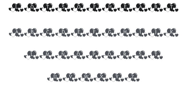 KR Lots Of Hearts Font