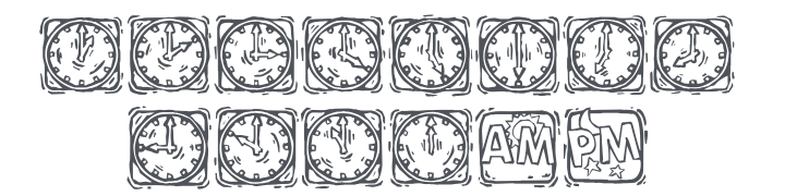 KR Lotsa Time Dings Font