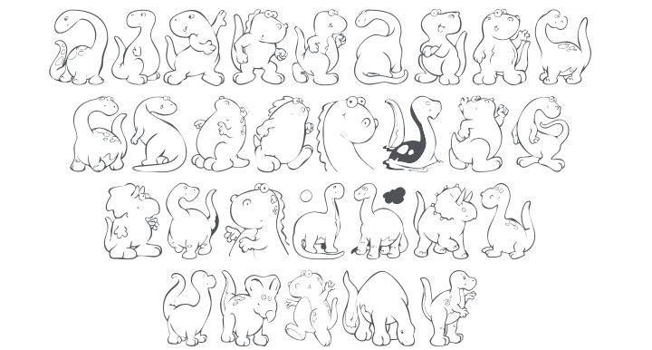 KR Nicky's Dinos Font