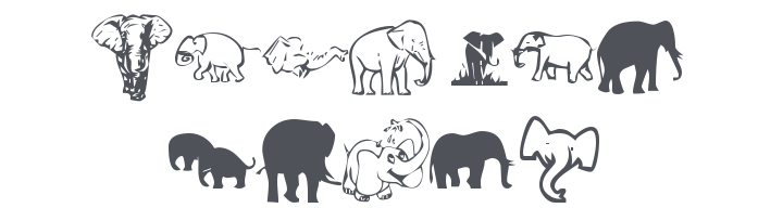 KR Rachel's Elephants Font