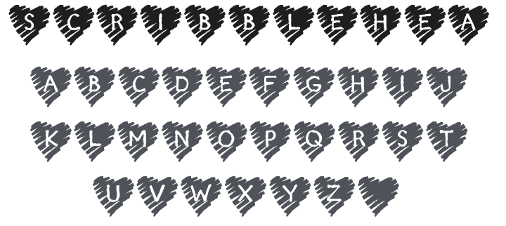 KR Scribble Heart Font