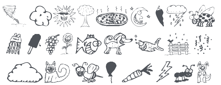 KR Silly Art Dings Font