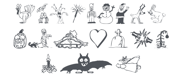 KR Silly Art Holiday Font