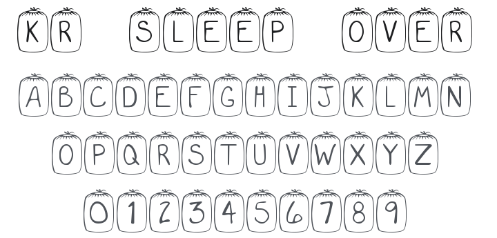 KR Sleep Over Font
