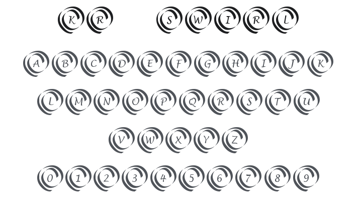 KR Swirl Font