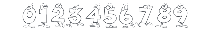 KR Toon Numbers Font