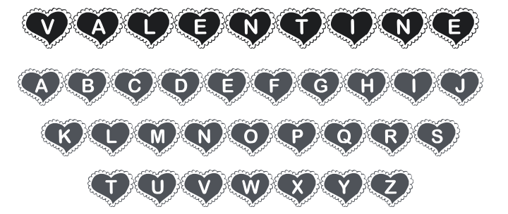 KR Valentine Heart Font