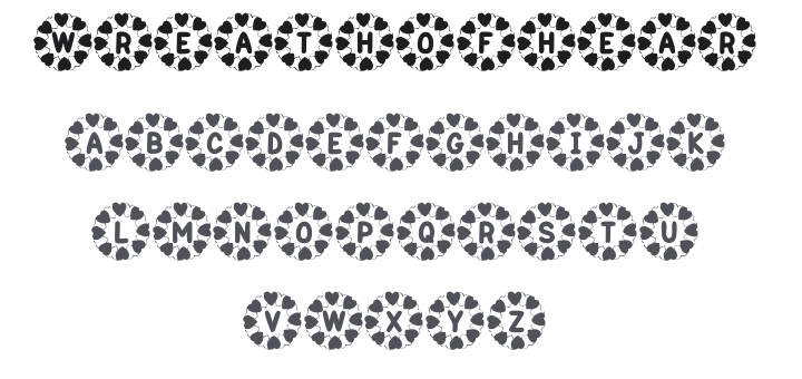 KR Wreath Of Hearts Font