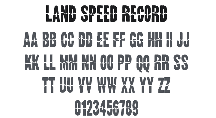 Land Speed Record Font
