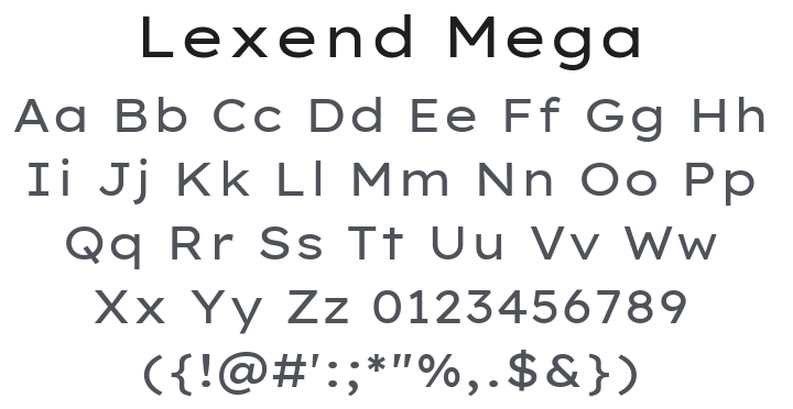 Lexend Mega Font Family