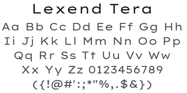 Lexend Tera Font Family