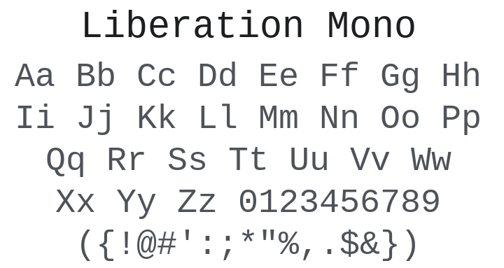 Liberation Mono Font Family