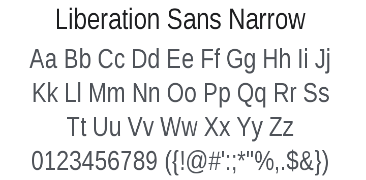Liberation Sans Narrow Font Family