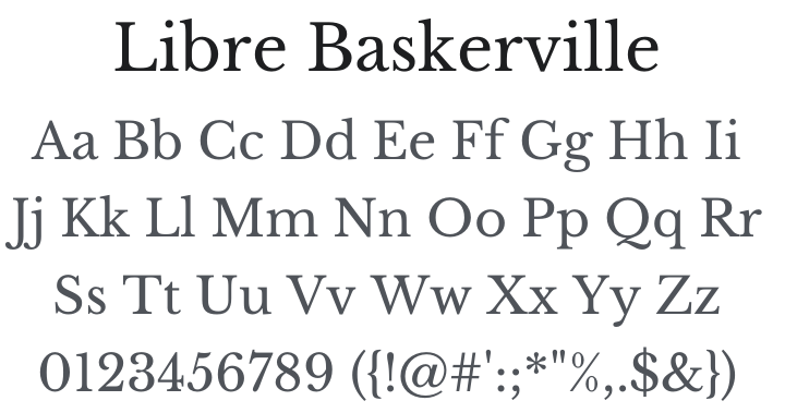 Libre Baskerville Font Family