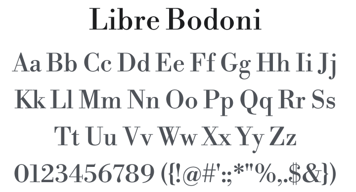 Libre Bodoni Font Family