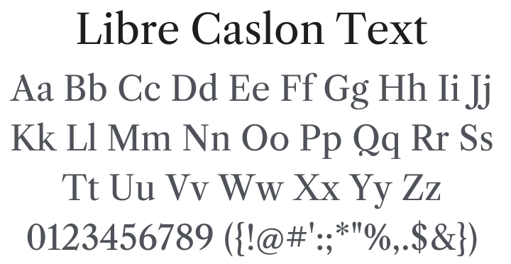 Libre Caslon Text Font Family