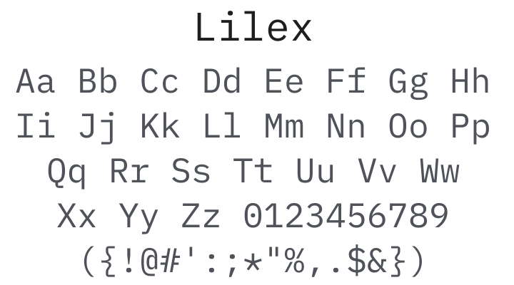 Lilex Font Family