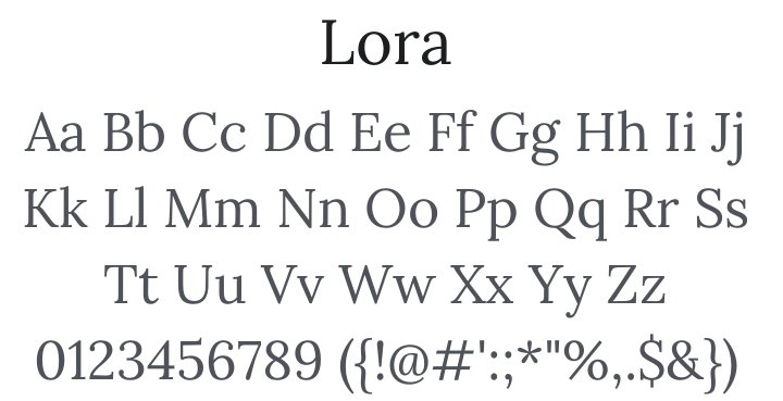 Lora Font Family