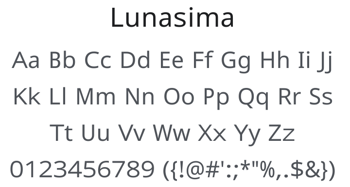 Lunasima Font Family