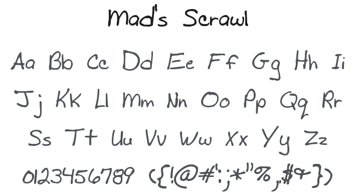 Mad's Scrawl Font