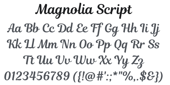 Magnolia Script Font