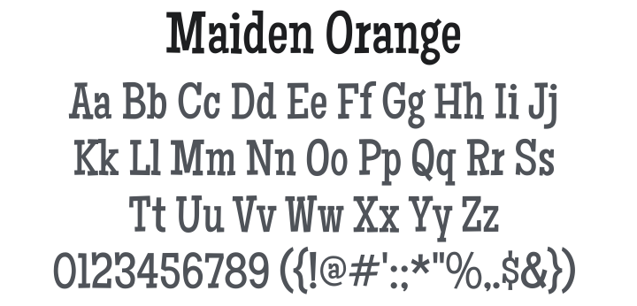 Maiden Orange Font