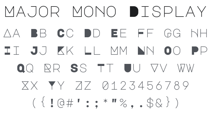 Major Mono Display Font