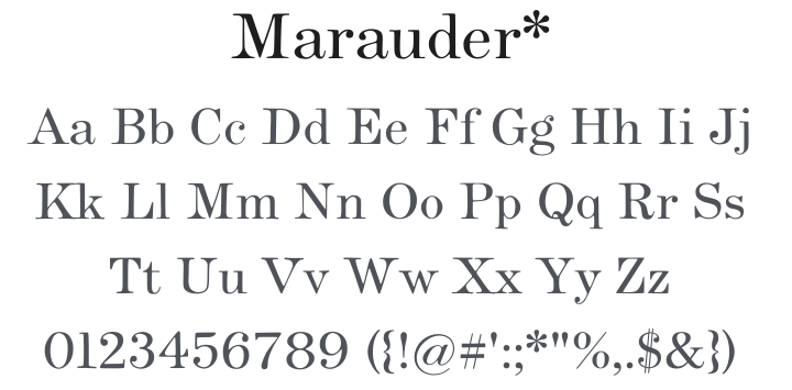 Marauder* Font Family