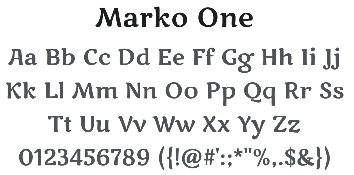 Marko One Font