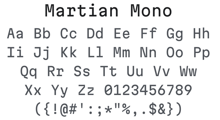 Martian Mono Font Family