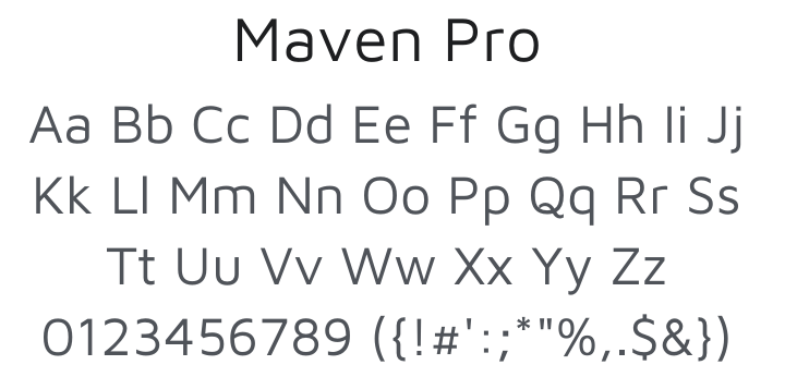 Maven Pro Font Family