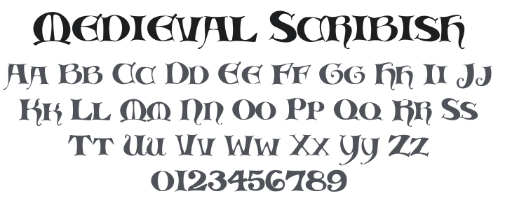Medieval Scribish Font