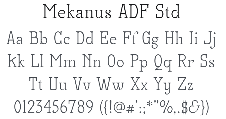 Mekanus ADF Std Font Family