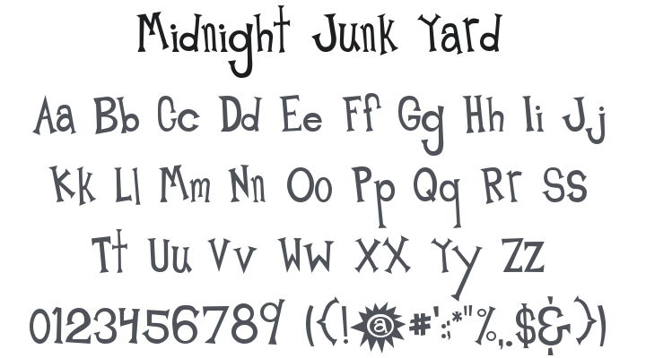 Midnight Junk Yard Font