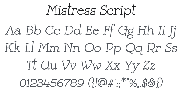 Mistress Script Font Family