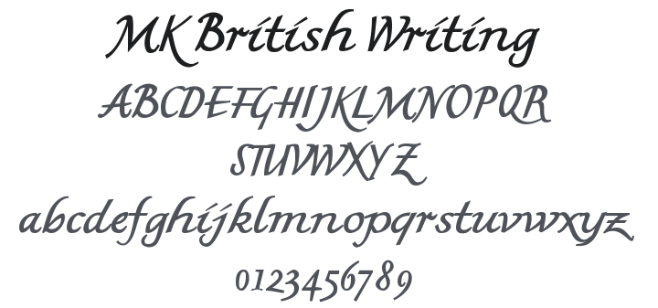 MK British Writing Font