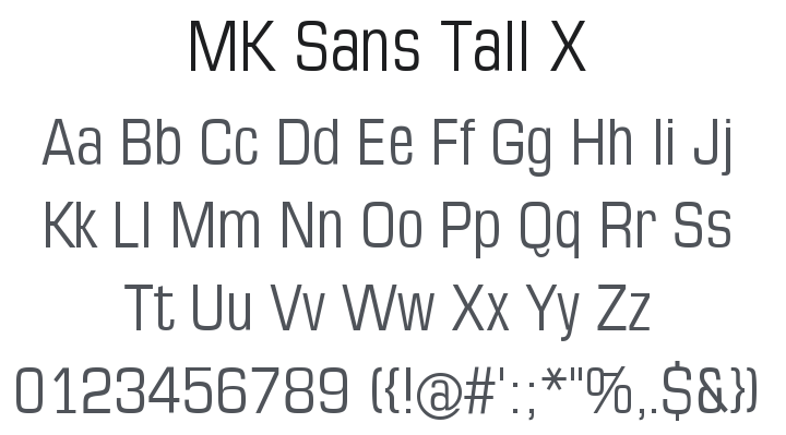 MK Sans Tall X Font