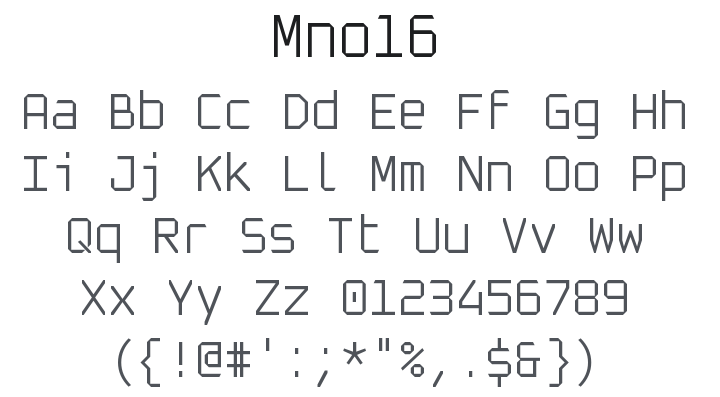 Mno16 Font