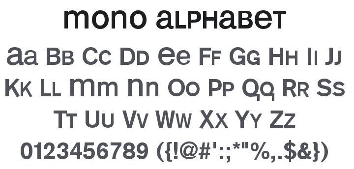 Mono Alphabet Font Family