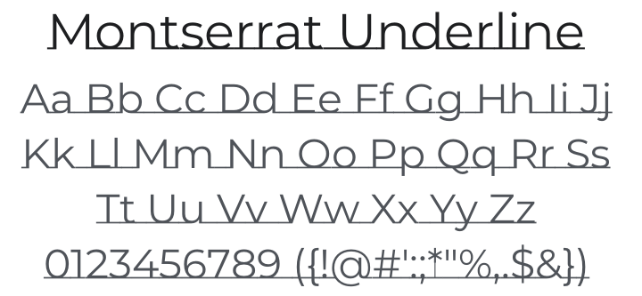 Montserrat Underline Font Family