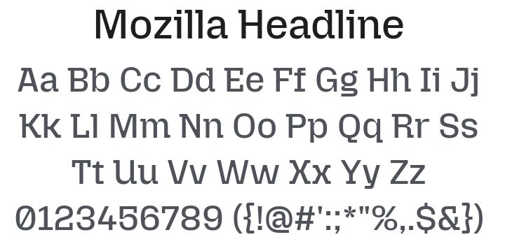 Mozilla Headline Font Family