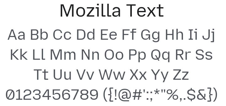 Mozilla Text Font Family