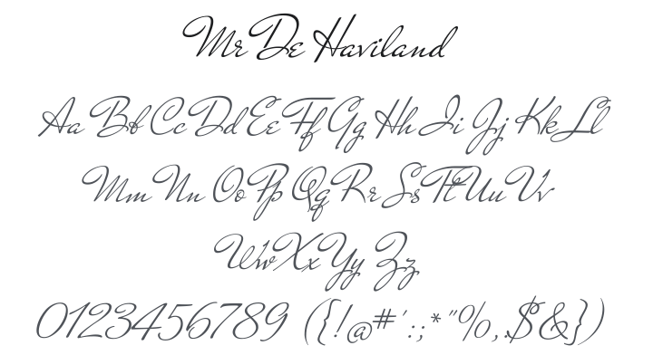 Mr De Haviland Font